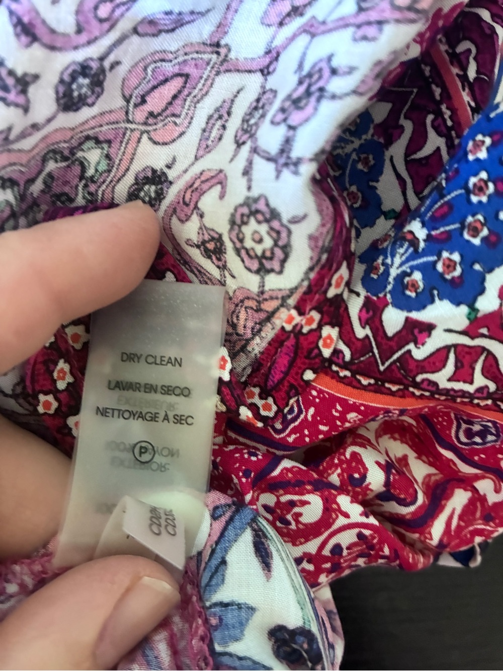 Calvin Klein Boho Patchwork Purple Blue Pink Paisley Faux Wrap Maxi Dress Sz 10 - Picture 7 of 10